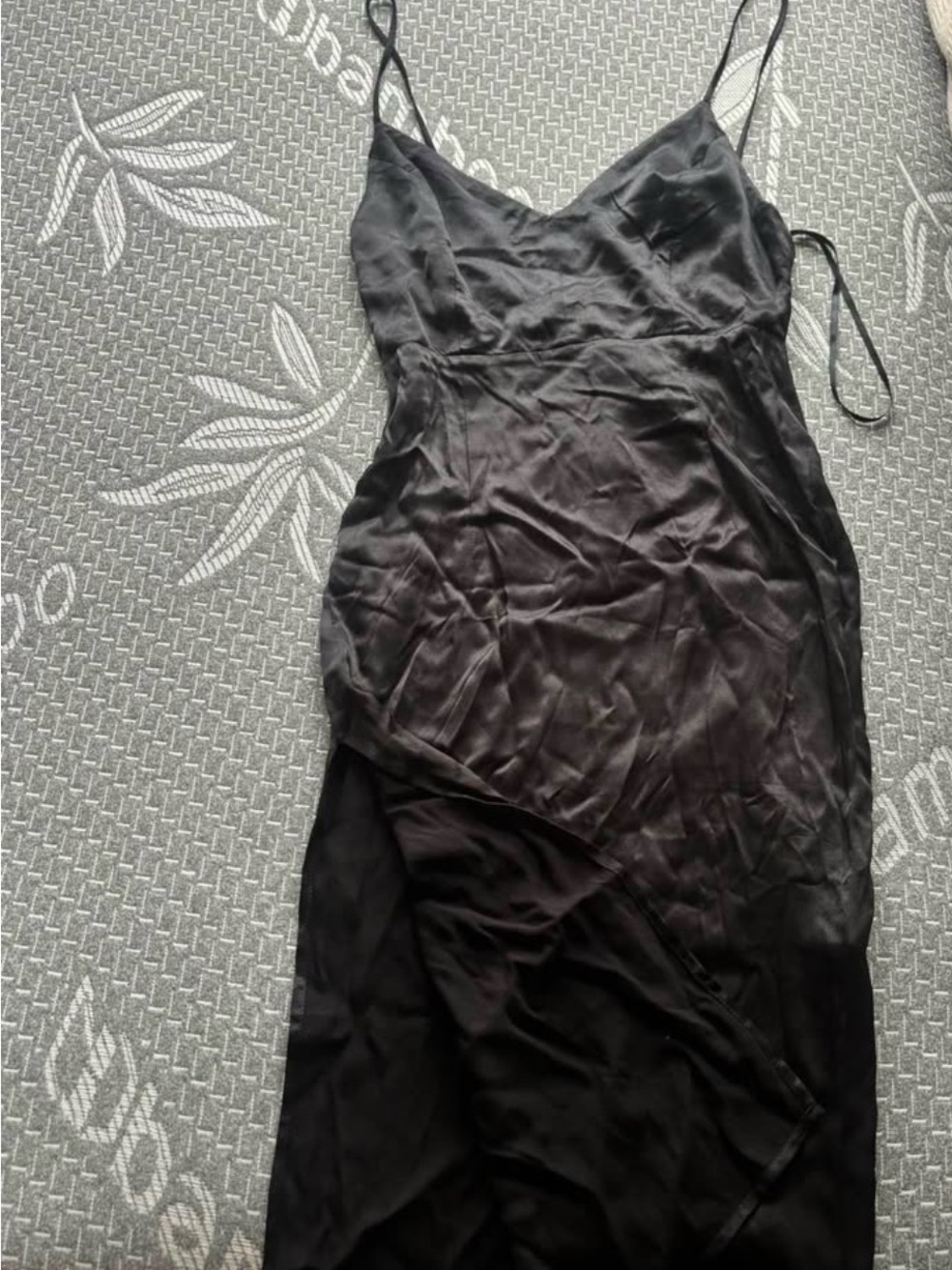 Forever 21 Black Strapless Slip Dress with Spaghetti Straps